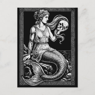 Cartão Postal Sereia Marinha Arte Emoldurada