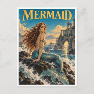 Cartão Postal Sereia, Monstro de Fantasia Gótica