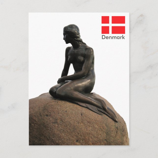 Cartão Postal Sereia na Dinamarca (Frente)