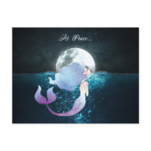 Sereia Nadando Em Paz Na Lua Completa