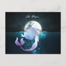 Cartão Postal Sereia Nadando Em Paz Na Lua Completa