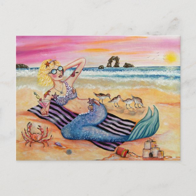 Cartão Postal Sereia nas Férias (Frente)