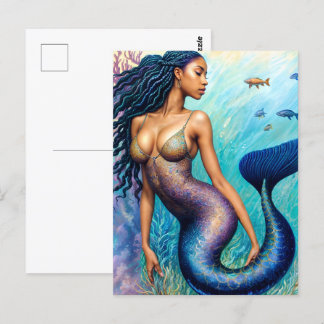 Cartão Postal Sereia Negra Submarina
