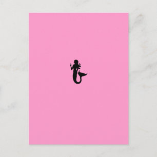 Cartão Postal Sereia Ocean Glow_Black-on-Pink