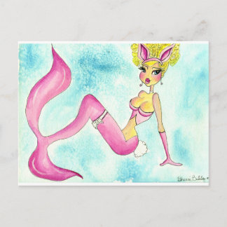 Cartão Postal Sereia Rosa