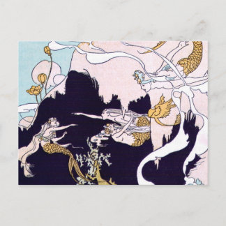 Cartão Postal Sereias Art Déco