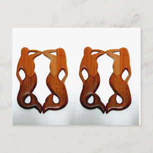 Cartão Postal sereias duplas gêmeas