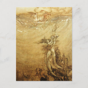 Cartão Postal Sereias Que Pescaram Pérolas