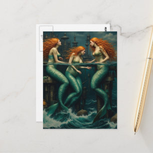 Cartão Postal Sereias Vêm ao Pier Uma Vez por Ano