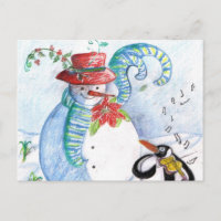SERENADE DE INVERNO DE SNOWMAN E PENGUIN