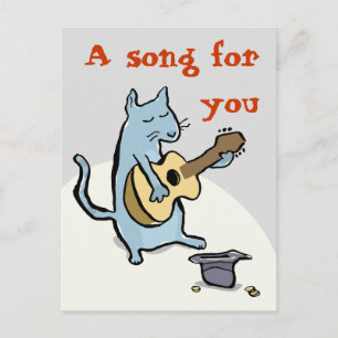 Cartão Postal serenata de gato - personalizável