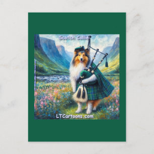Cartão Postal Serenata do Collie Escocês – Gaita de Foles e Capr
