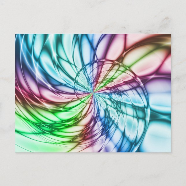 Cartão Postal Serendipidade | Arte Fractal Multicolor (Frente)