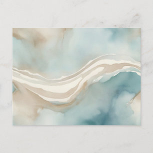 Cartão Postal Serene Watercolor Wash com Sky Blue