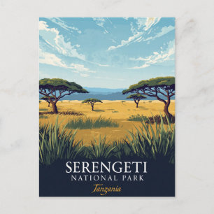 Cartão Postal Serengeti Tanzânia Safari