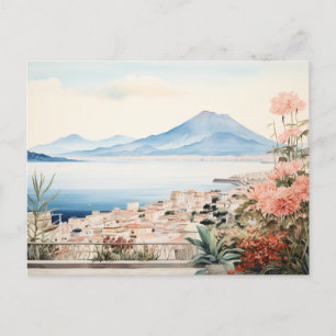 Cartão Postal Serenidade de Nápoles: Impressões de Arte em Aquar