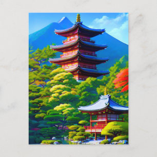 Cartão Postal Serenidade Shinto: A Alma do Jardim