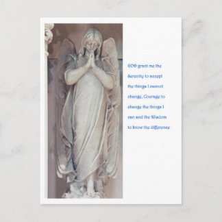 Cartão Postal Serenity Prayer com Angel