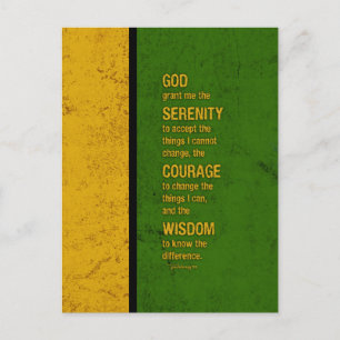 Cartão Postal Serenity Prayer: Patriótico Jamaica Verde Dourado