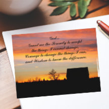 Serenity Prayer Sunset Silhouscape