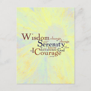 Cartão Postal Serenity Prayer Wordle em abstrato