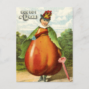 Cartão Postal Série Cartão-postal de Fruta Vintage: Pear