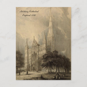 Cartão Postal Série Cathedrals of England: Salisbury 1836