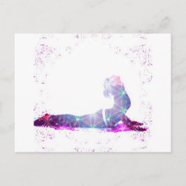 Cartão Postal Série da pose da ioga do universo da cobra