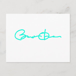 Cartão Postal Série de assinaturas Barack Obama (Azul Claro)