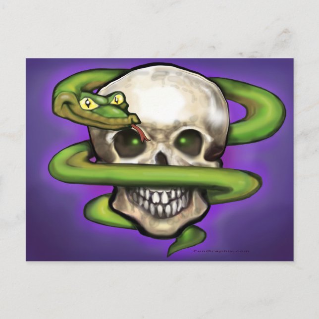 Cartão Postal Serpente n crânio (Frente)