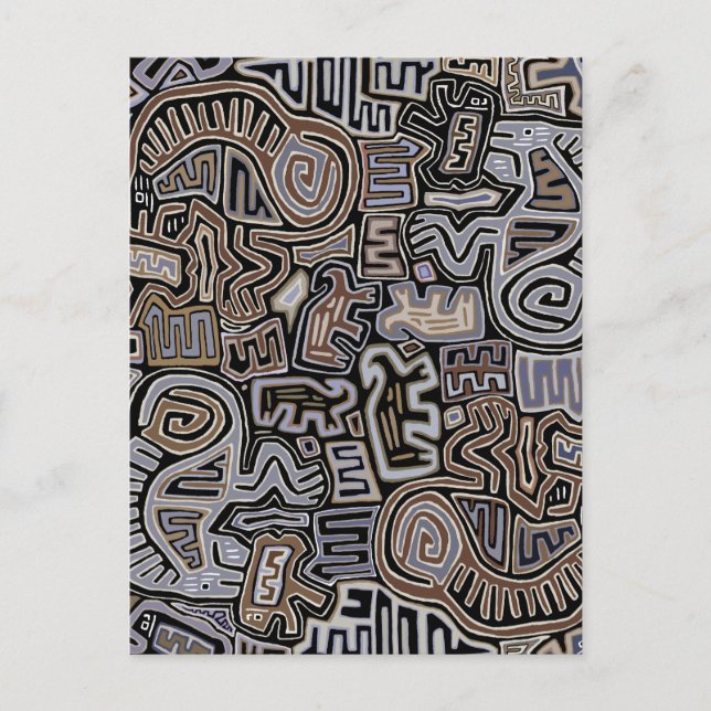 Cartão Postal Serpente Ritualística Xamânica do Peyote Espíritos (Frente)