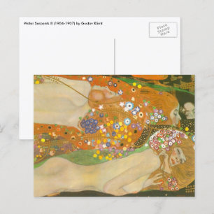 Cartão Postal Serpentes de água II por Gustav Klimt, Art Nouvea