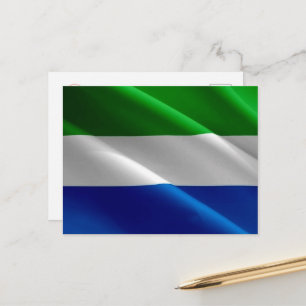 Cartão Postal Serra Leoa - Bandeira Acenando -