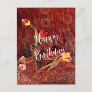 Cartão Postal Serusier - Buquê de Tulipas, Desejos de Aniversári