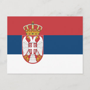 Cartão Postal Sérvia - Bandeira Sérvia