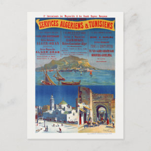 Cartão Postal Services Algériens et Tunisiens Poster vintage 190