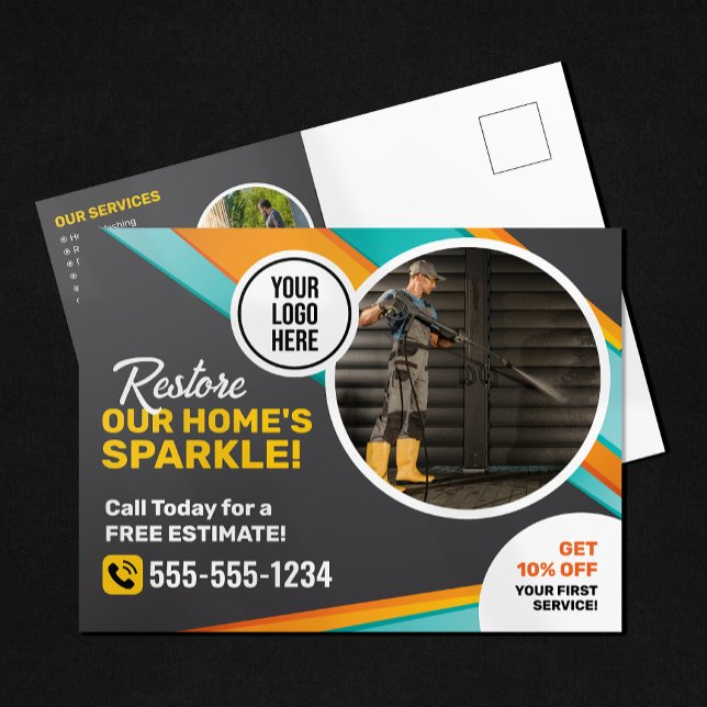 Cartão Postal Serviço de Lava-Energia de Limpeza de Câmara com P (Criador carregado)