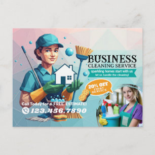 Cartão Postal Serviço de Limpeza de Casa Moderna Serviço de Limp