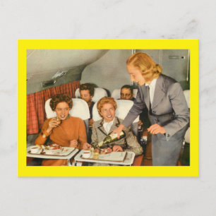 Cartão Postal Serviço de refeições em voo