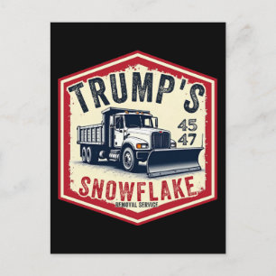 Cartão Postal Serviço de Remoção de Flocos de Neve de Trump Nata
