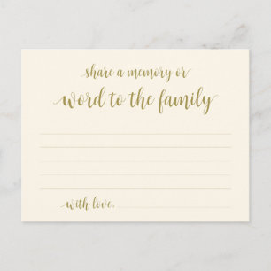 Cartão Postal Serviço Funeral Clássico Dourado, Compartilhe um C