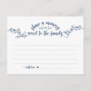 Cartão Postal Serviço Funeral, Marinho Azul, Compartilhe um cart