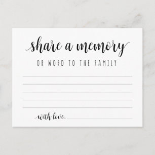 Cartão Postal Serviço Funeral, Script Preto, Compartilhe um Cart