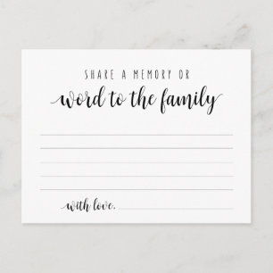 Cartão Postal Serviço Funeral, Script Preto, Compartilhe um Cart