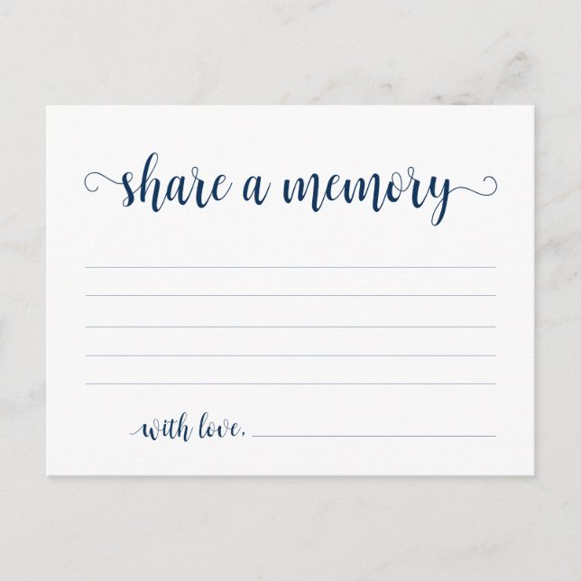 Cartão Postal Serviço Funerário, Azul Marinho, Compartilhe um ca (Frente)