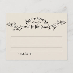 Cartão Postal Serviço Funerário, Creme Rústico, Compartilhe um c