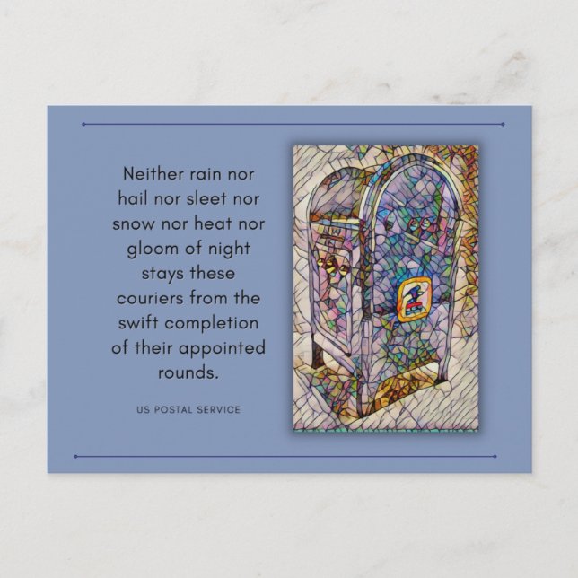 Cartão Postal Serviço Postal dos EUA (Frente)