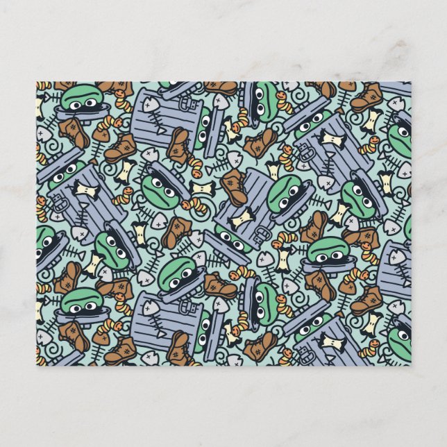 Cartão Postal Sesame Sesame | padrão do Oscar the Grouch (Frente)