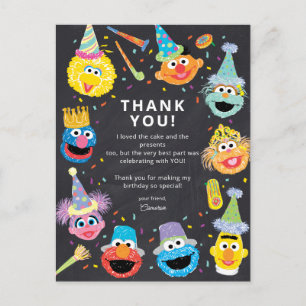 Cartão Postal Sesame Street Confetes Feliz Aniversário