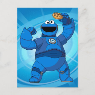 Cartão Postal Sesame Street   Mecha Builders Cookie Monster